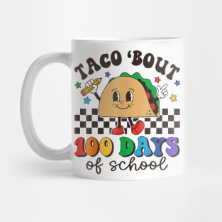 Taco Bout 100 Days Of School Retro Groovy for Teacher Kids Mug